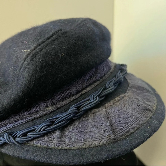 Vintage Golden Gate Hat Company Blue Fitted Mens Wool Greek Fisherman's Cap Size - Picture 7 of 13